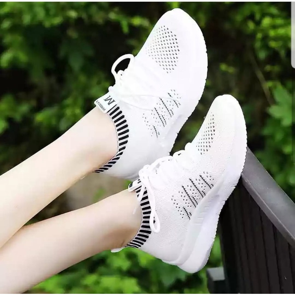 Sepatu Sneakers Wanita PROMO Sepatu Slip On Tali Print