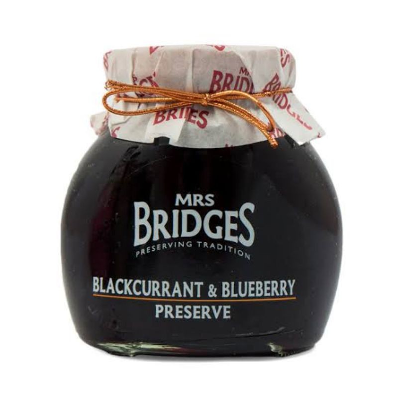 

MRS BRIDGES BLACKCURRANT AND BLUEBERRY PRESERVES JAM 300GR