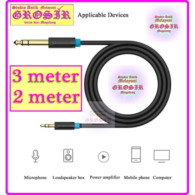 KABEL TRS KE JACK AKAI 34908  - 2m- 3m - KABEL 3,5mm KE 6,5mm - VENTION Kabel AUX 6.5mm to 3.5mm Mal