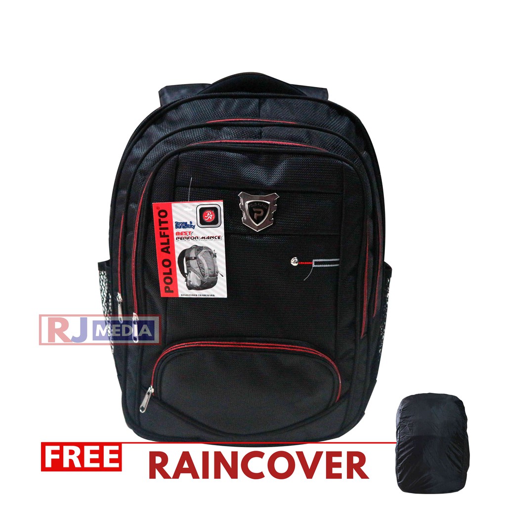 Ransel Pria POLO Bonus Raincover Tas Ransel Polo Alfito Backpack Laptop Tas Punggung Formal Elegant Kerja Kantor Kuat Awet Backpack Sekolah SD SMP SMA Kuliah Kerja Bonus Raincover