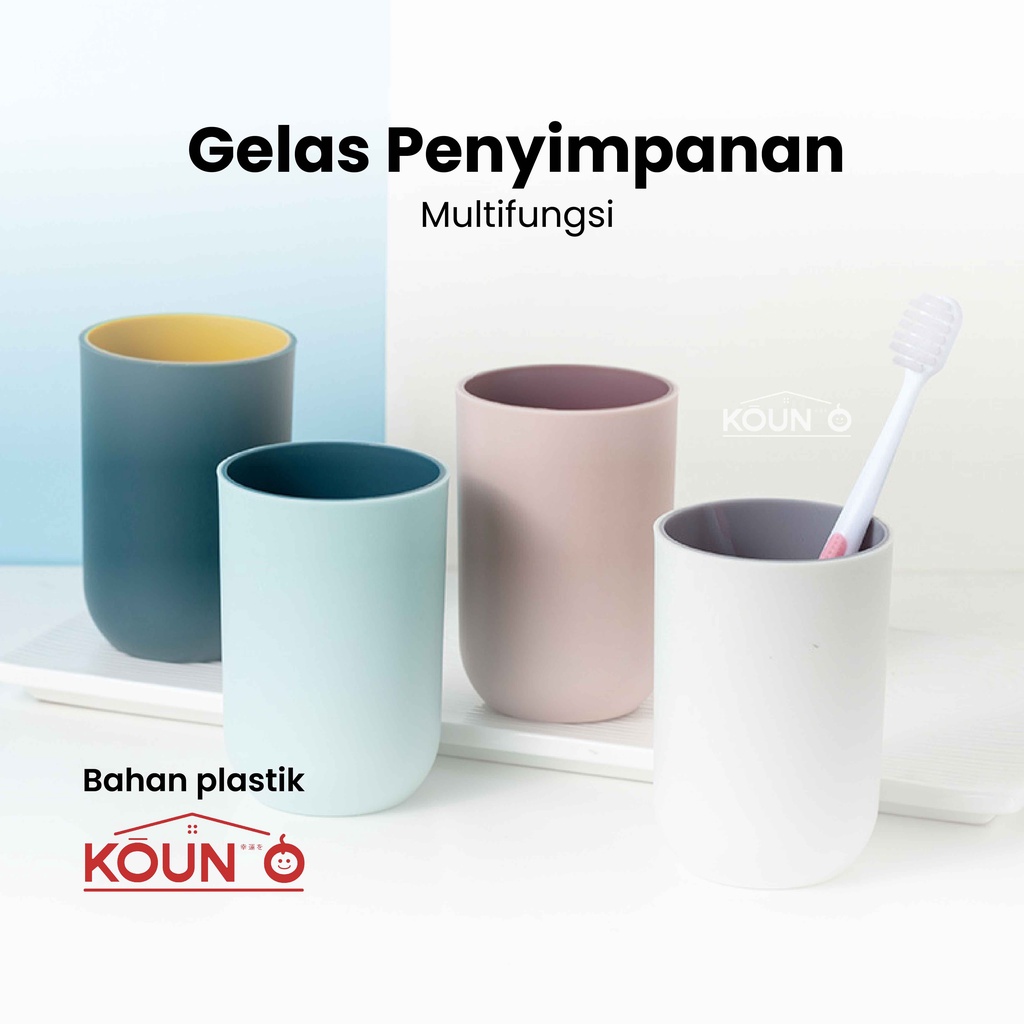 Cangkir Gelas Plastik Tempat Sikat Gigi Odol Pasta Gigi Perlengkapan Kamar Mandi Toilet Model Bulat