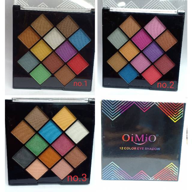 EYESHADOW 12.WARNA OIMIO / HITAM