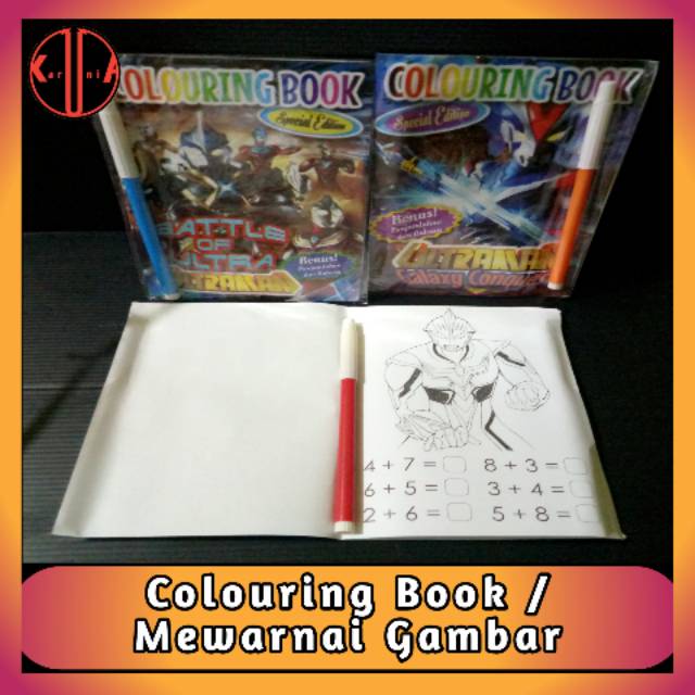 4 pcs Colouring Book Mewarnai Gambar Ultraman