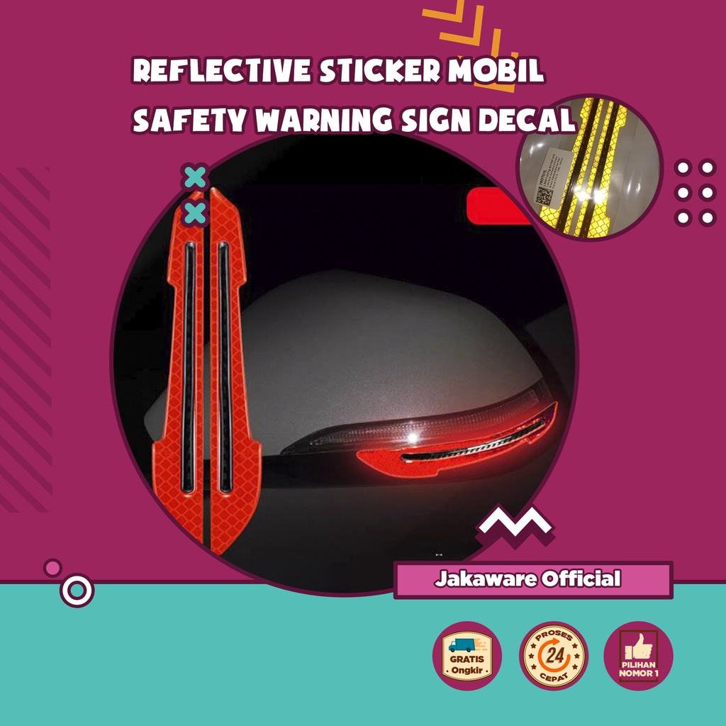 REFLECTIVE STICKER MOBIL SAFETY WARNING SIGN DECAL 2 PCS REFLEKTOR REFLECTOR STIKER REFLEKTIF PEMANT