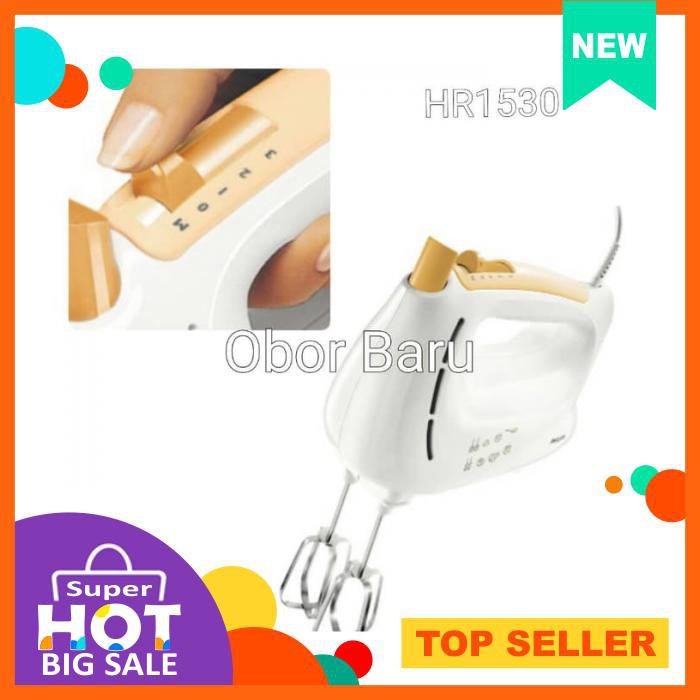 Peralatan Dapur - Mixer - Philips Hand Blender Hr1530- Putih Orange