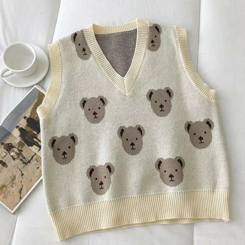 Bear Vest rajut Komputer PREMIUM Lembut dan tebal