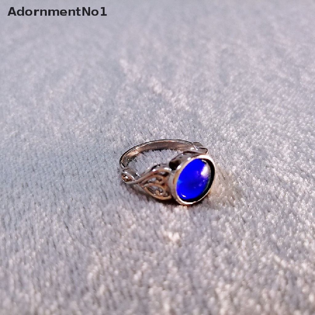 (AdornmentNo1) Cincin Mood Ring Bulat Berubah Warna Sesuai Suhu Gaya Vintage Untuk Wanita