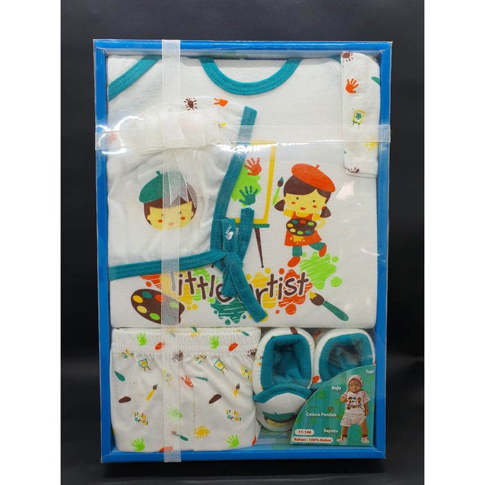 Baju Set Bayi Baby Set KIDDY Just Baby Bahan 100 % Katun - Biru