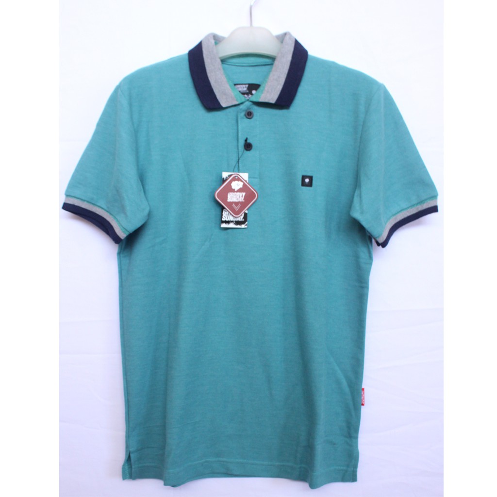 Kaos Polo T-Shirt Groovy Sunday -  Dark Tosca
