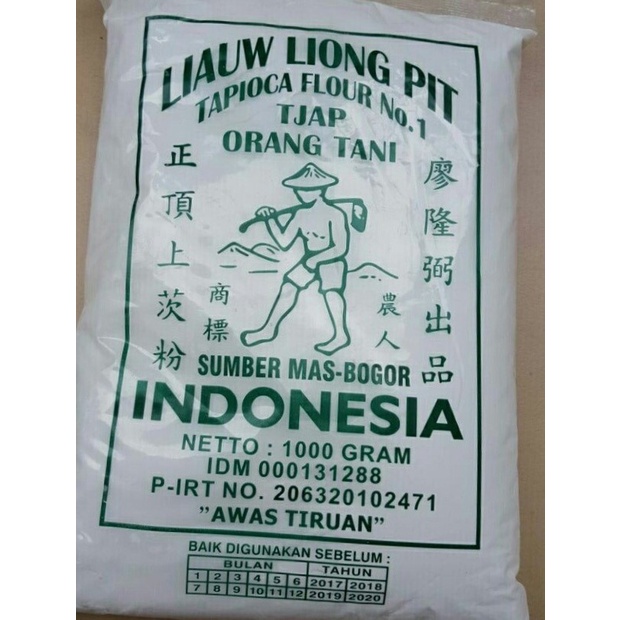 

cs01477 Tepung Tapioka Liauw Liong Pit Sagu Tapioca No 1 Tjap Orang Tani 1 Kg Da01D100