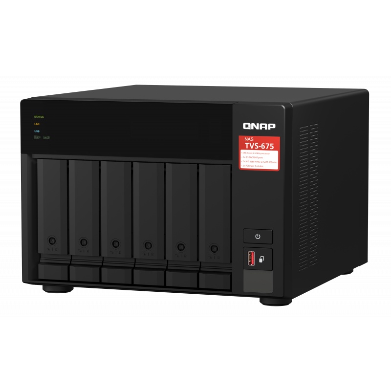 QNAP TVS-675-8G 8GB RAM 6-Bay Server External Storage Cloud NAS