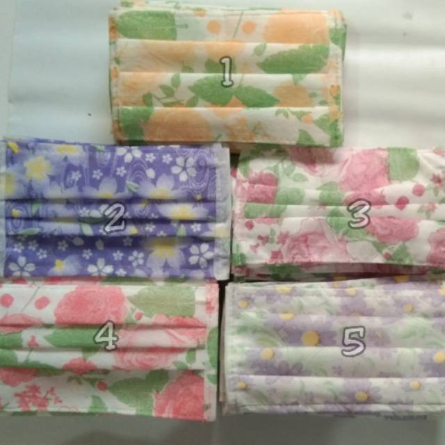 

[6pcs] Masker motif 2 ply spunbond