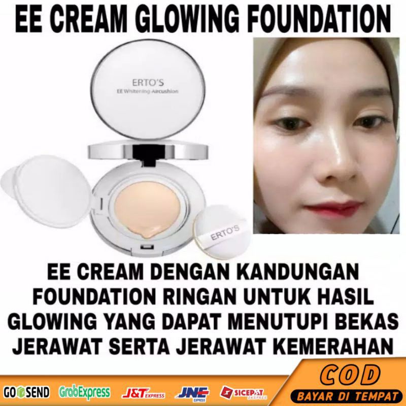 Bedak Perawatan Wajah Ertos EE Cushion Whitening Aircushion Pemutih Pencerah Kulit Muka garansi ori