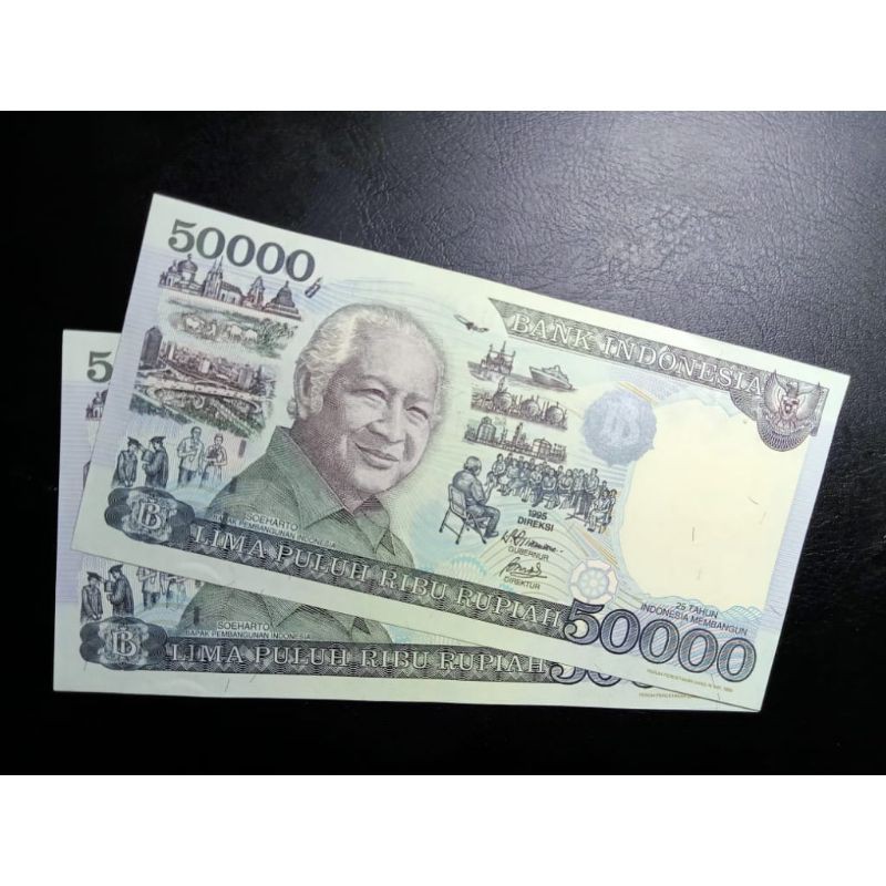 Uang Kuno Rp 50000 Soeharto Tahun 1995 IMP 1995 (AU/UNC)