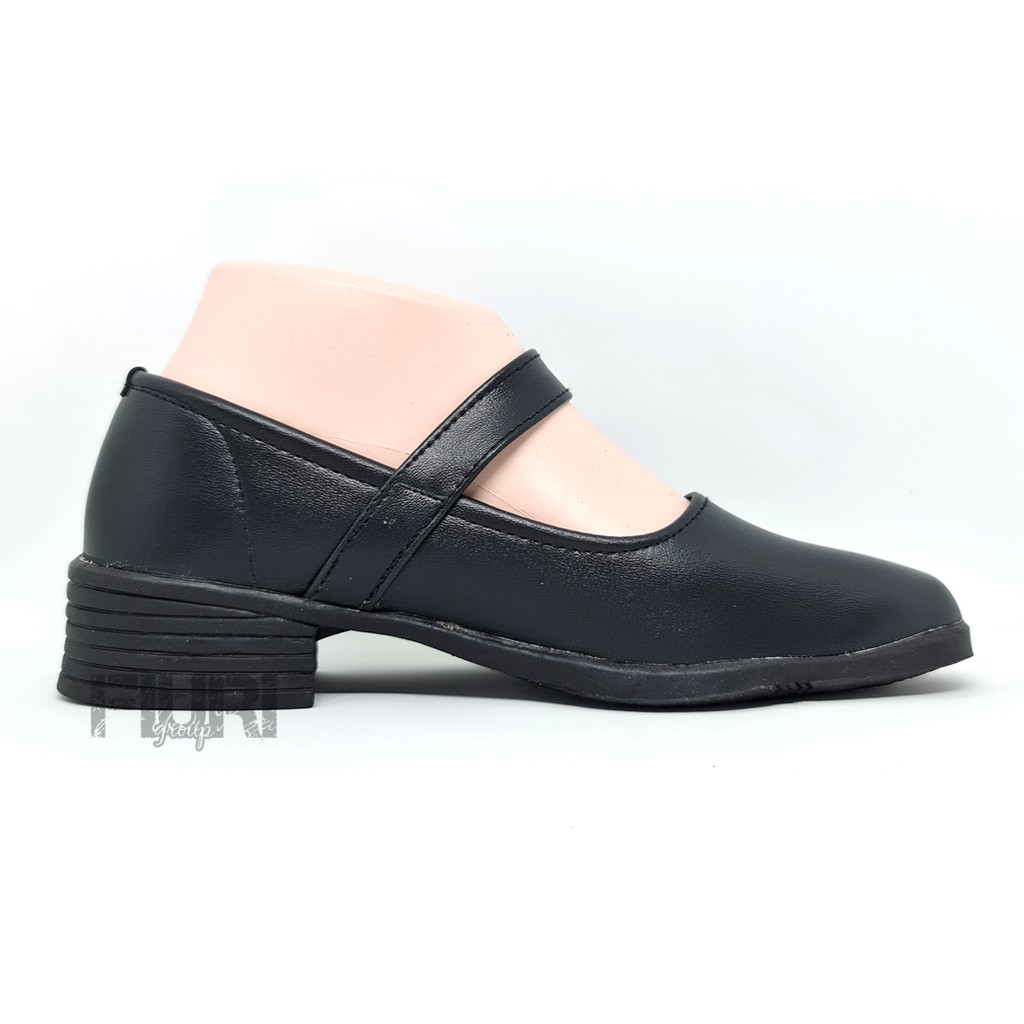 FIURI - SEPATU PANTOFEL SLIP ON HAK 3CM WANITA HITAM 36-43 BERTALI - SEPATU SEKOLAH WARNA HITAM PUTIH UPACARA PASKIBRA