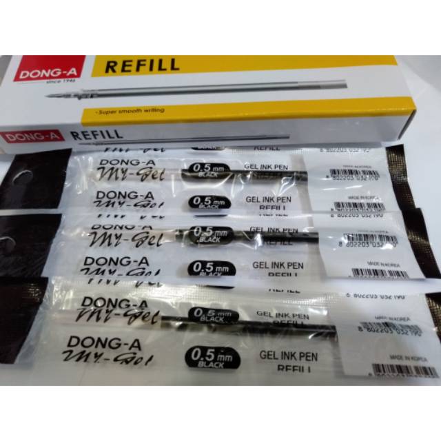 

Refill pen tinta hitam My Gel Dong-A 0.5mm (per lusin)