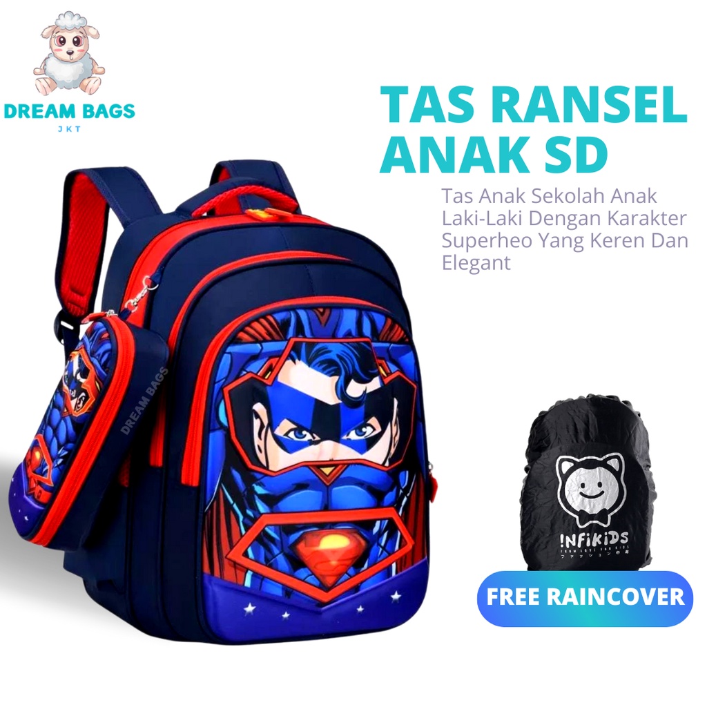 Dream Bags Tas Sekolah Karakter Superhero DB 1651 Size SD Tas Anak Import