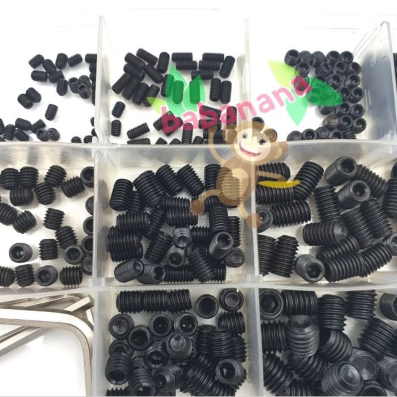 300pcs Grub Hex set M3 M4 M5 M6 M8 black alloy steel kit RC screw