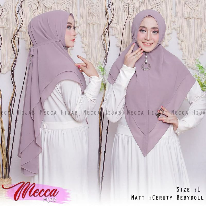 Khimar 2 Layer XL Khimar Siria Dua Layar Ceruty Babydoll Premium Kerudung Syari Hijab Jumbo