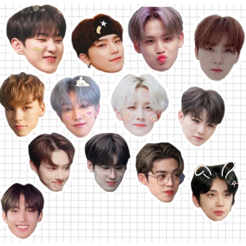 [SET] Sticker Seventeen kepala aesthetic 11rb dapat 70 sticker