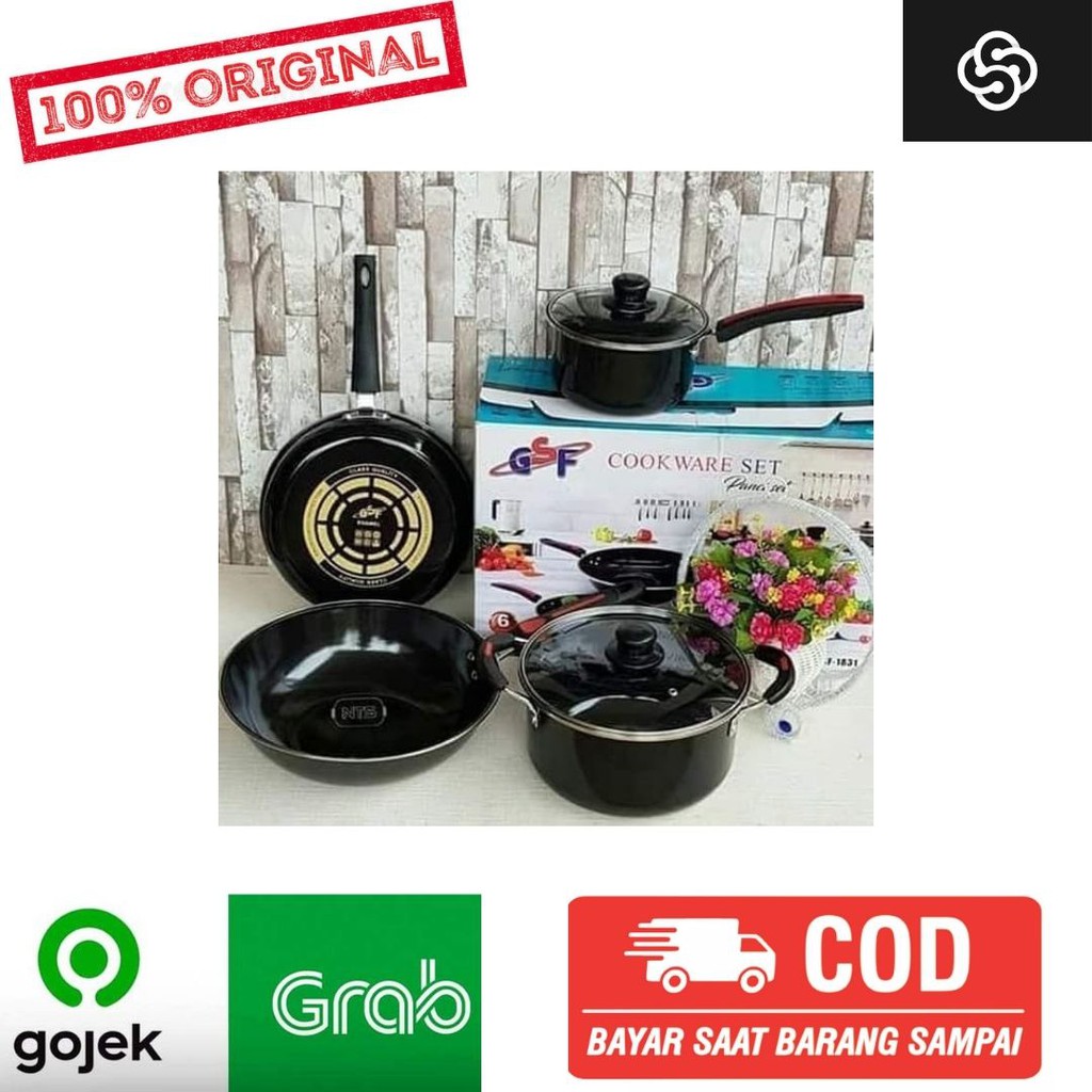 Set Panci Wajan Enamel Serbaguna GSF 1831