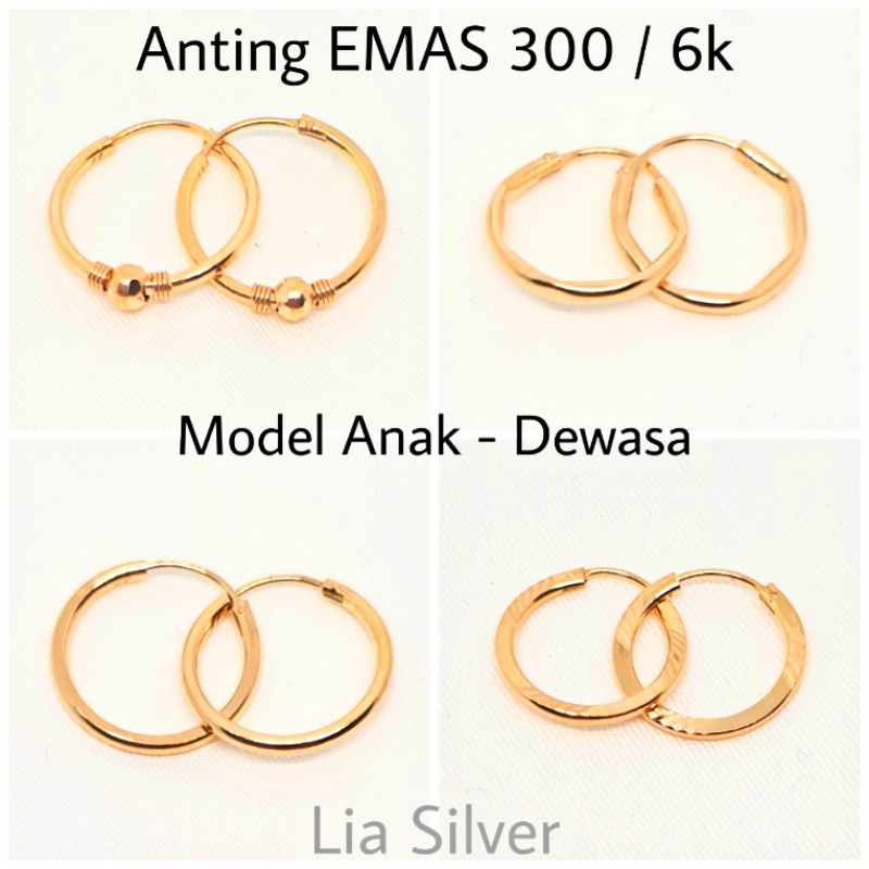 Anting Anak &amp; Dewasa EMAS ASLI Kadar 300 ( TOKO MAS LIA GOLD BEKASI )