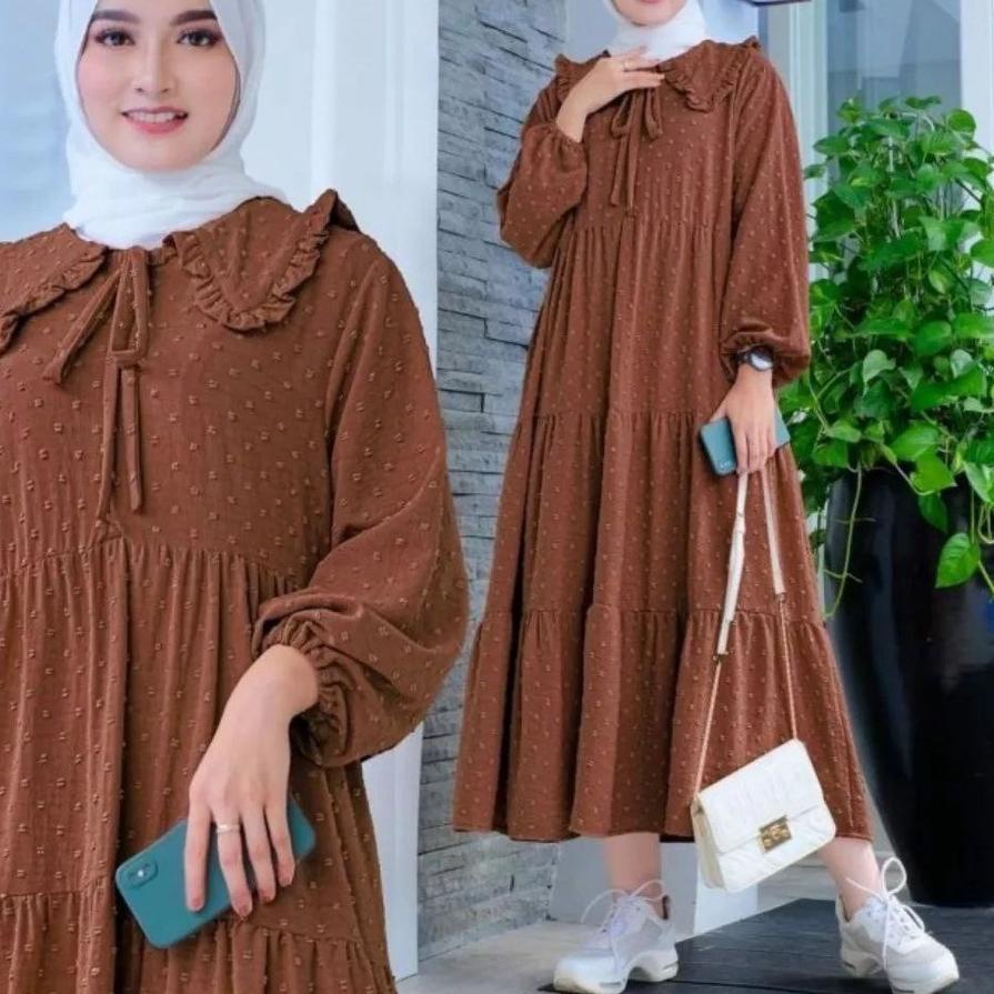 Trend - MIDI DRESS CRINKLE URAGIRI  - MIDI DOTTY URAGIRI - DRESS MAZA URAGIRI ,.