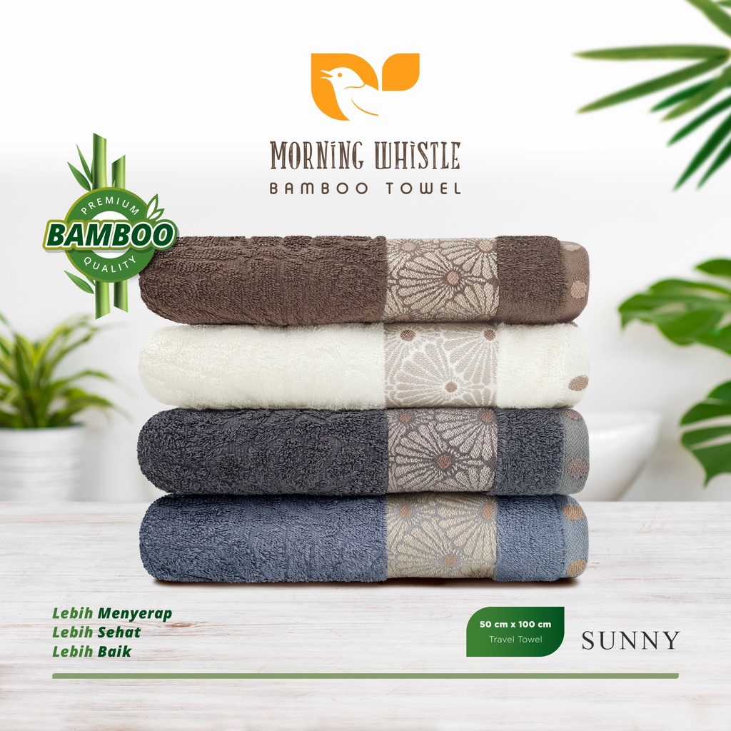 Handuk Terry Palmer Bambu Morning Whistle Bamboo SUNNY / Handuk Travel / Hand Towel 34 x 80 cm | 50 x 100 cm