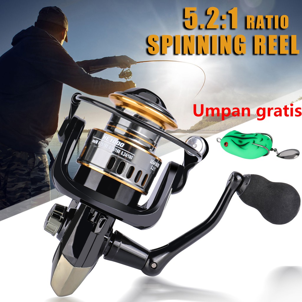 Sougayilang Spinning Fishing Reel 5.2: 1 Gear Ratio Fishing Reel Untuk Memancing Di Luar Ruangan