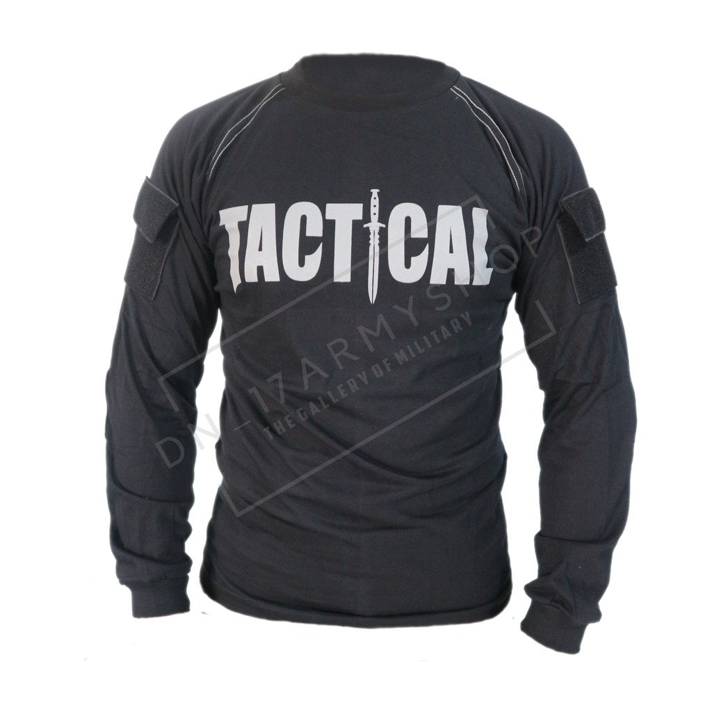 Kaos Tactical/Blackhawk Panjang Hitam,Hijau Army,Abu,Krem/Milo,Merah Katun Combed