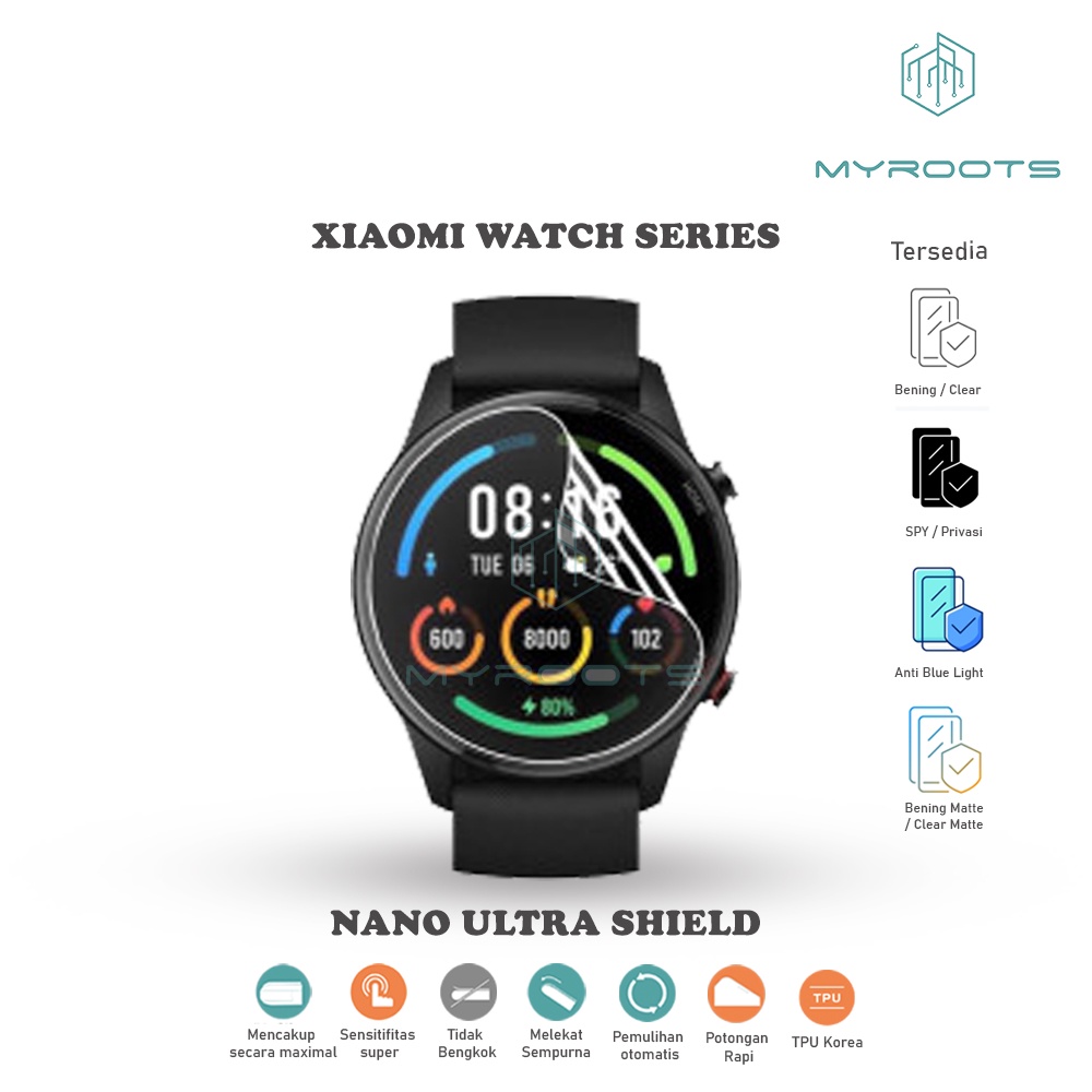 Myroots Antigores Nano Ultra Shield Xiaomi Smartwatch Mi Band 8 7 6 5 - Watch 2 Pro - Mi Watch Mi - Watch Lite S1 Active anti gores jelly - anti shock - Hydrogel screen guard protector