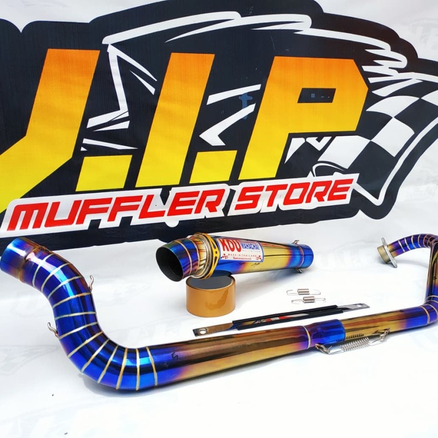 Meyediakan Knalpot Motor Racing KOU MAHACHAI Blue Twotone Cobra Step VIXION - NEW VIXION