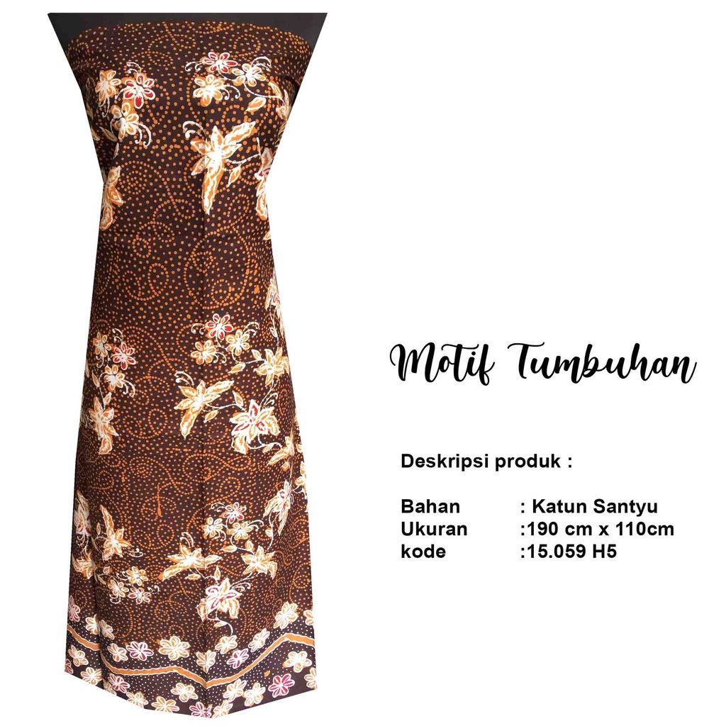 Jual Batik Tulis Tumbuhan Flora Terbaru 2022 Warna Coklat Batik