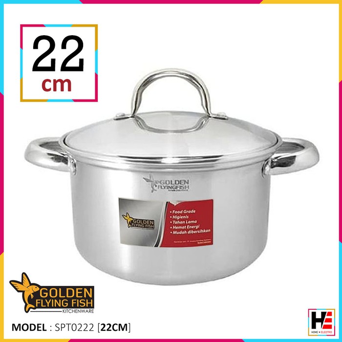 Panci Soup Induksi / Sauce Pot SPT0222 Golden Flying Fish 22cm