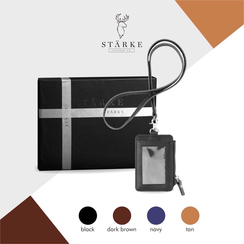 

Starke Leather ID Card Holder Lanyard Kulit Hustle Hog II