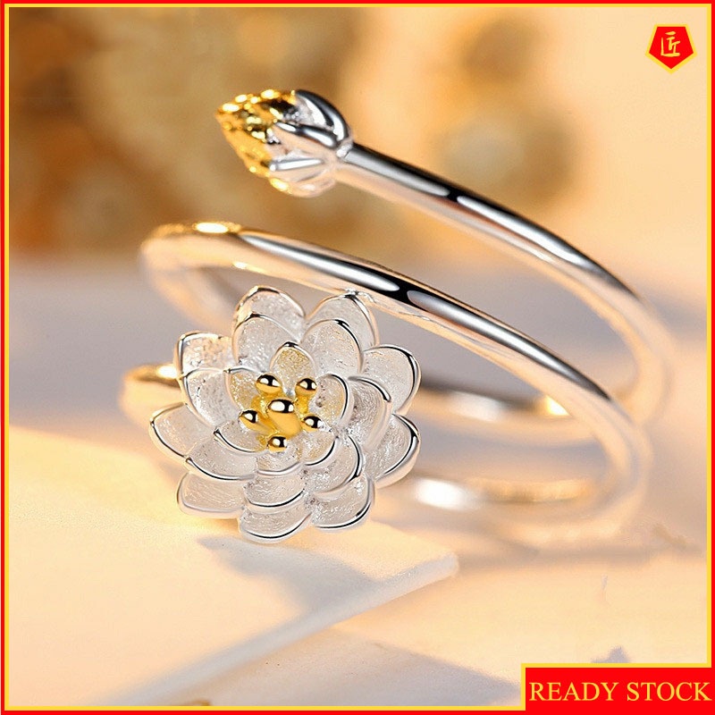 [Ready Stock]Special Simple Creative Lotus Silver Ring