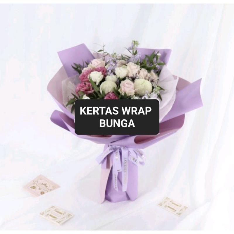 

(5lembar) DOUBLE Dua Warna Sisi Kertas Wrapping Bunga