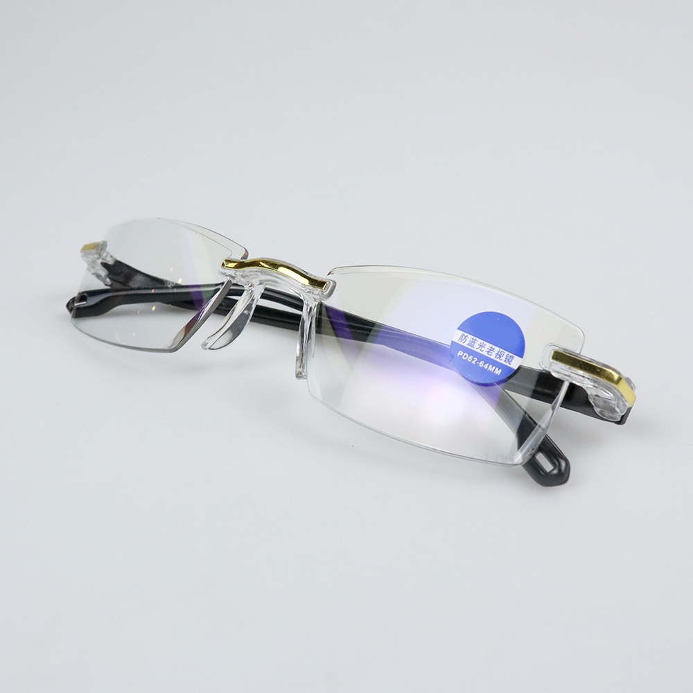 Kacamata Baca Rabun Dekat Frameless Anti Blue Light Reading Glasses - 641 - Black Gold