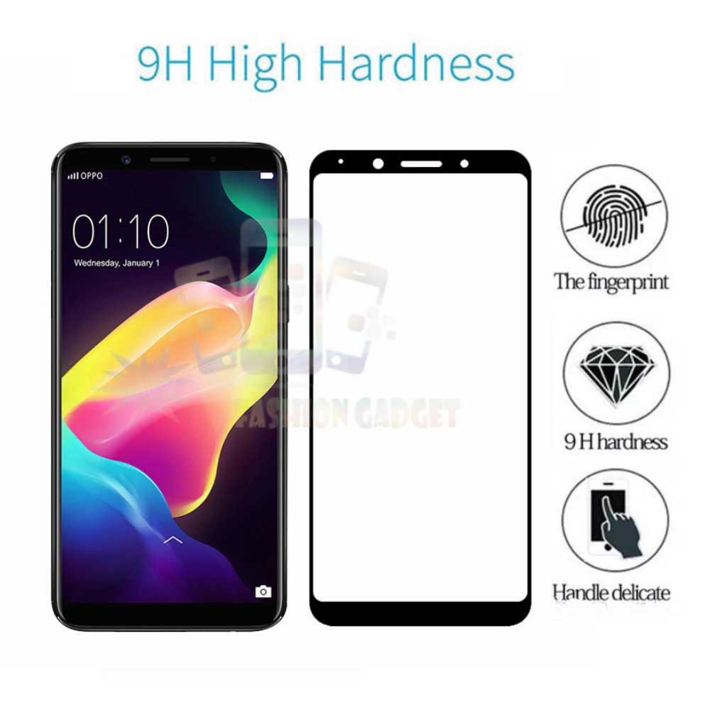 Tempered Glass Oppo F5 Full Colour Bagian Depan / Anti Gores Kaca / Screen Protector Pelindung Layar