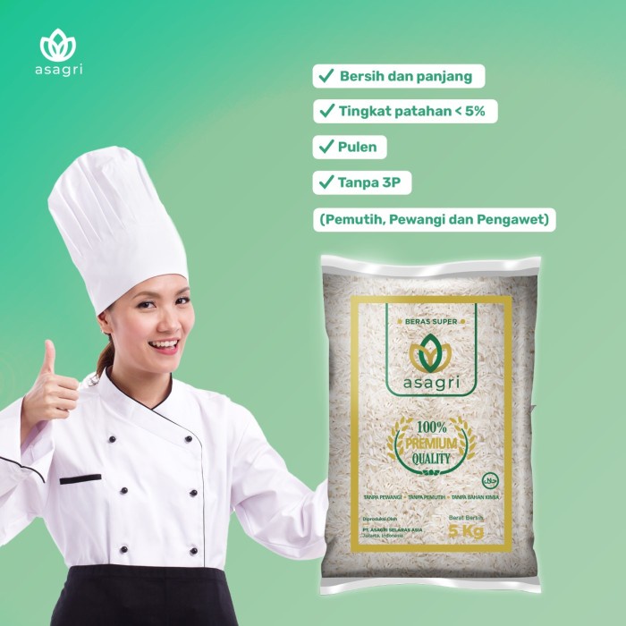 

bg20t01r Beras Super Premium Asagri 5 Kg Sv012Ss