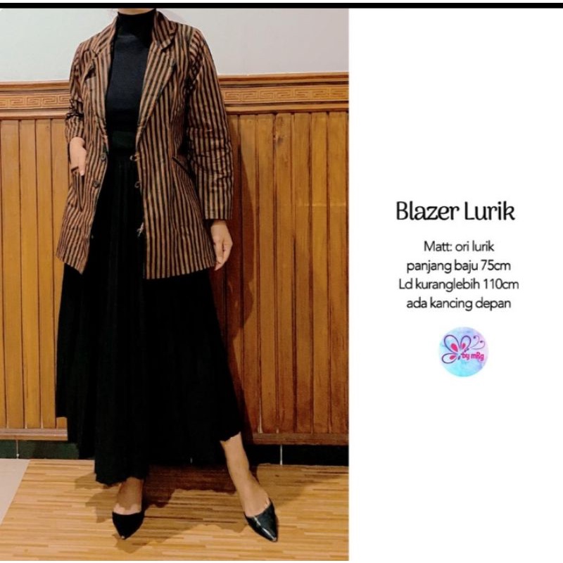 Blazer Batik Lurik Lapis furing
