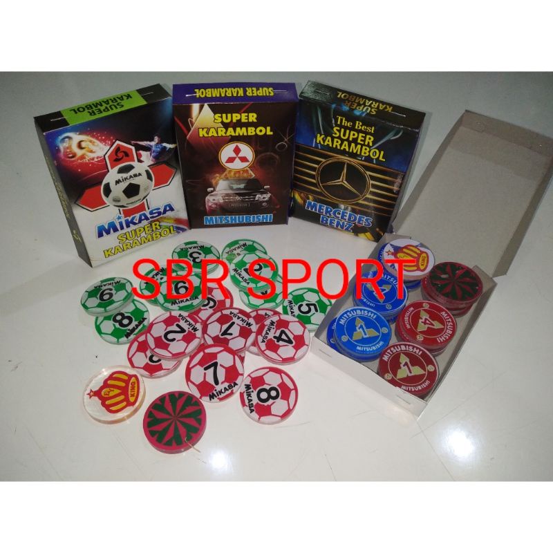 BIJI KARAMBOL PREMIUM SUPER TEBAL DIAMETER 3,4 CM, 5 MM DUA LAPIS