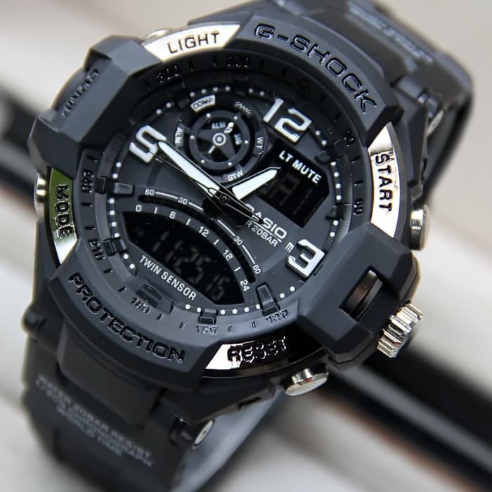 JAM TANGAN PRIA G-SHOCK CASIO GA-1000 PESAWAT SERI BLACK GS