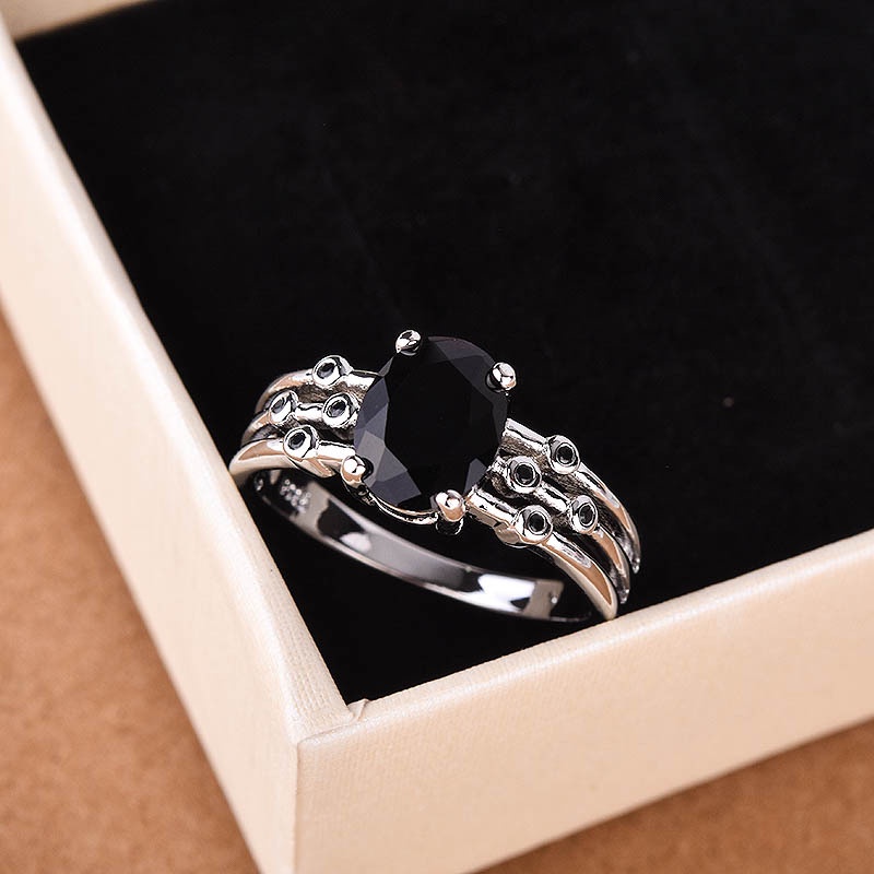 Cincin Sterling Silver 925 Dengan Batu Emerald Hijau Untuk Wanita Ccb64