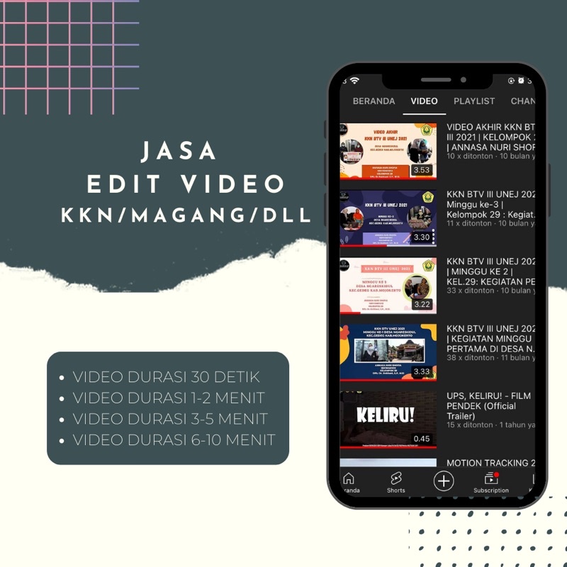 JASA EDIT VIDEO KKN/MAGANG/TUGAS/DLL