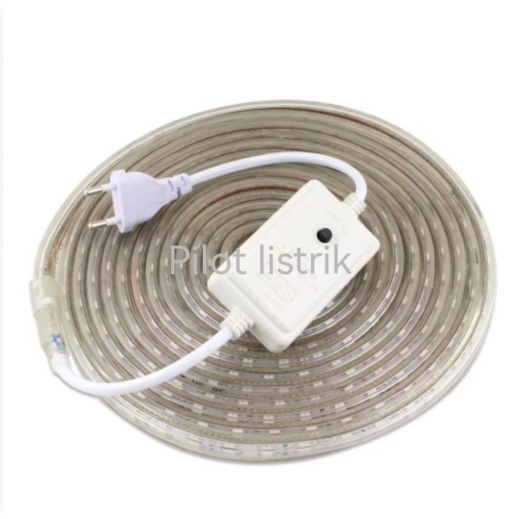 Lampu LED Strip Selang Warna Warni 3528 2835 220V + Adaptor 10M Outdoor Led Strip Agustus Lampu Hias