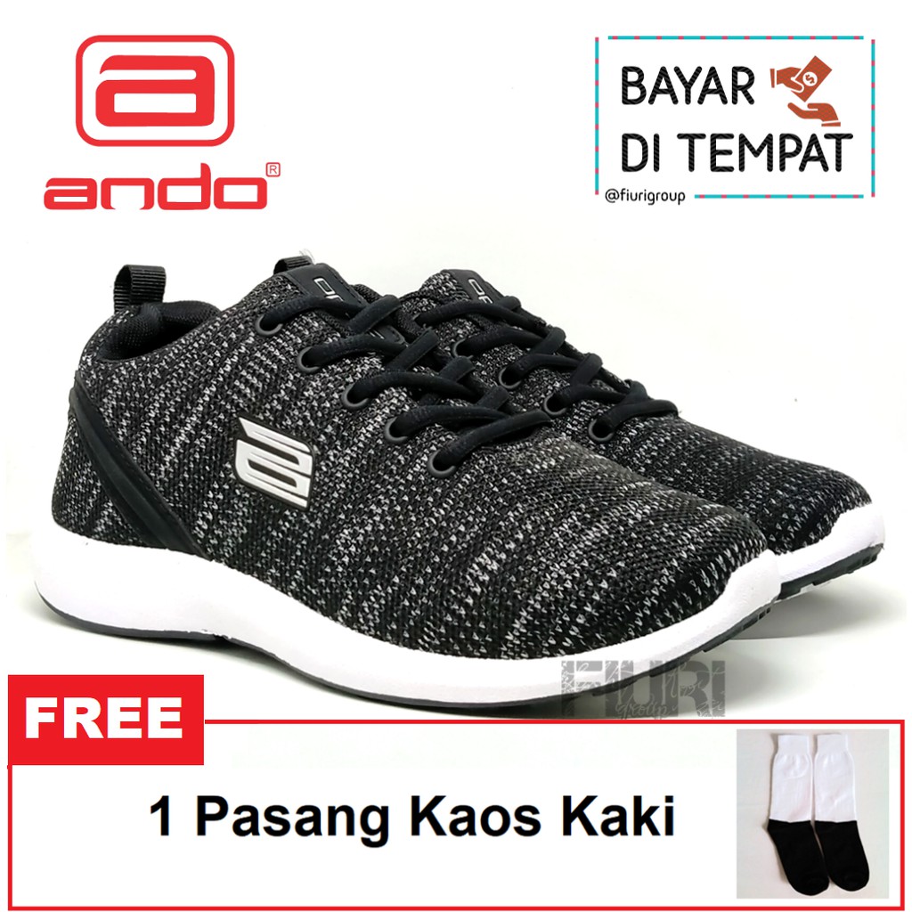 FIURI - ANDO ORIGINAL - DENNIS 38-43 HITAM PUTIH - SEPATU SNEAKERS SPORT KANVAS SOL KARET ANAK LAKI-LAKI - SEPATU KETS TRENDY PRIA DEWASA - SEPATU OLAHRAGA LARI FITNES SENAM KERJA KULIAH SEKOLAH SD SMP SMA BERTALI COWOK MURAH PROMO DISKON BONUS KAOS KAKI