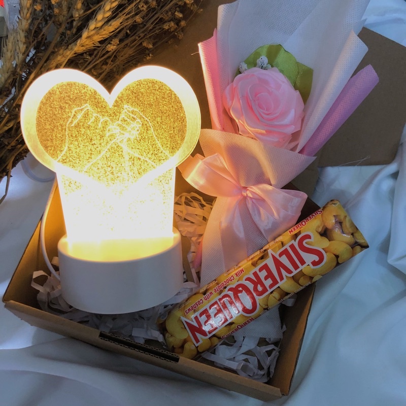 Gift Box Lampu Tidur Boneka Silverqueen | Hadiah Kado Romantis Buat Pacara Sahabat Ulangtahun Anniversarry