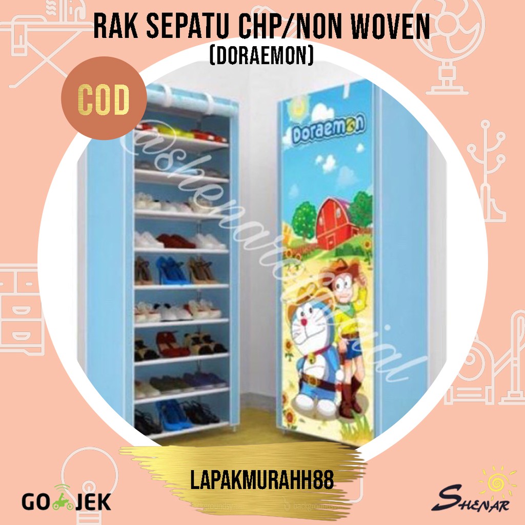 RAK SEPATU KARTUN/RAK SEPATU KAIN BERKARAKTER/RAK SEPATU MENARIK/RAK SEPATU MOTIF LUCU (RS CHP)