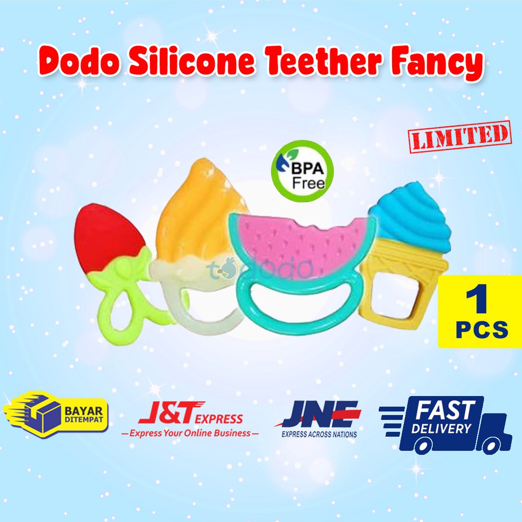 Dodo Silicone Teether fancy Series / Gigitan Bayi 4+ month Bpa Free